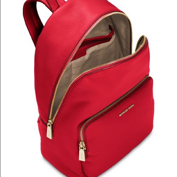 bright red backpack